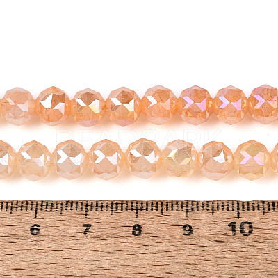 Anti-Tarnish Electroplate Glass Beads Strands GLAA-N064-8mm-04-1