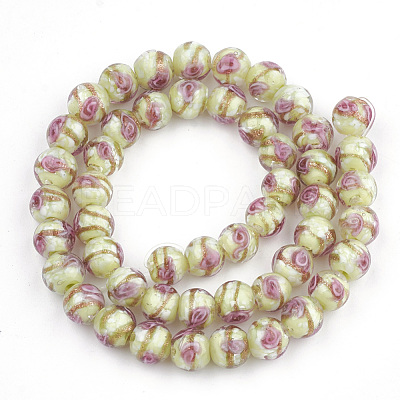 Handmade Gold Sand Lampwork Beads LAMP-T006-10I-1