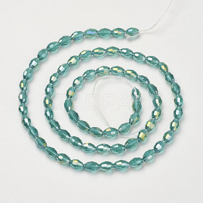 Electroplate Glass Beads Strands GC885Y-2-1