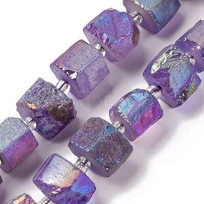 Electroplated Natural Quartz Beads Strands G-G767-02-22-1