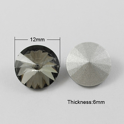 Glass Pointed Back Rhinestone RGLA-R003-12mm-10-1