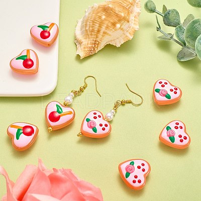 8Pcs 2 Colors Painted Glass Beads Enamel Beads LAMP-SZ0001-84-1