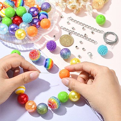 DIY Candy Color Bracelet Necklace Making Kit MACR-CJC0001-12P-01-1