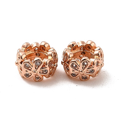Rack Plating Brass Micro Pave Cubic Zirconia Beads KK-C010-05-1