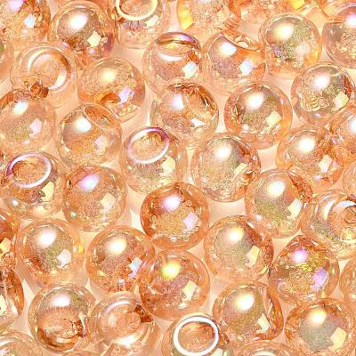 UV Plating Rainbow Iridescent Acrylic Beads X-OACR-G012-04B-1