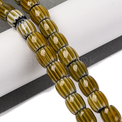 Handmade Lampwork Chevron Beads Strands LAMP-K041-01B-16-1