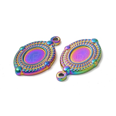 Ion Plating(IP) 304 Stainless Steel Pendant Cabochon Settings STAS-L020-033RC-1