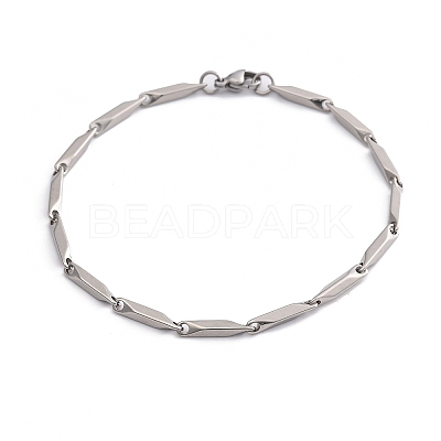 Tarnish Resistant Unisex 201 Stainless Steel Bar Link Chain Bracelets BJEW-L637-35B-P-1