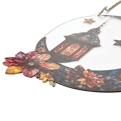 Stained Acrylic & Iron Suncatchers HJEW-F022-01F-1