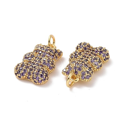 Brass Micro Pave Cubic Zirconia Pendants ZIRC-F134-23G-01-1