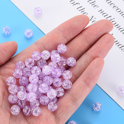 Transparent Crackle Acrylic Beads MACR-S373-66-N06-1