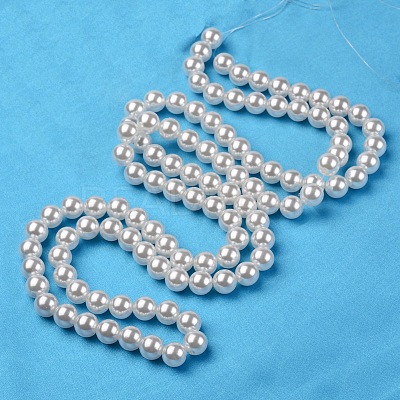 ABS Plastic Imitation Pearl Round Beads MACR-S789-6mm-01-1