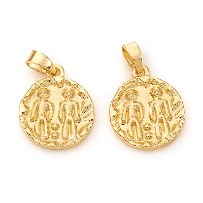 12 Constellation/Zodiac Sign Brass Pendants KK-I672-33-1