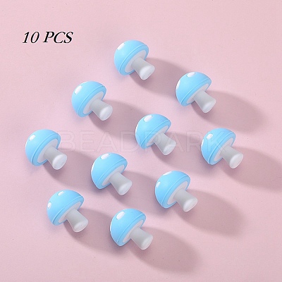 10Pcs Mushroom Silicone Focal Beads JX901H-01-1