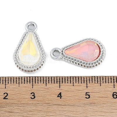 UV Plating Alloy with Mixed Color Glass Rhinestone Pendants FIND-M018-35P-1