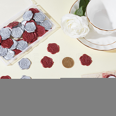 50Pcs 2 Styles Adhesive Wax Seal Stickers DIY-CP0009-10A-1
