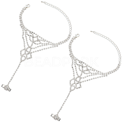 2Pcs Crystal Rhinestone Tennis Ring Bracelet BJEW-CN0001-18-1