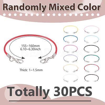30Pcs Korean Waxed Polyester Cord Bracelet Making YC-TADJ0001-02A-1