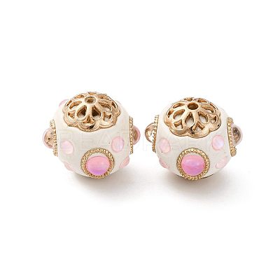 Handmade Resin Indonesia Round Beads IPDL-P005-25KCG-03-1