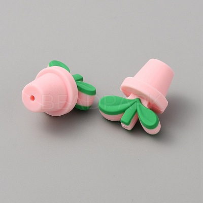 Leaf Pot Food Grade Eco-Friendly Silicone Beads SIL-WH0014-18J-1