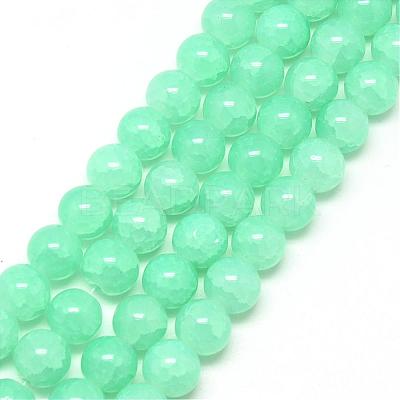 Baking Paint Crackle Glass Bead Strands DGLA-Q023-4mm-YS19-1