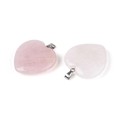 Natural Rose Quartz Pendants X-G-S364-006-1