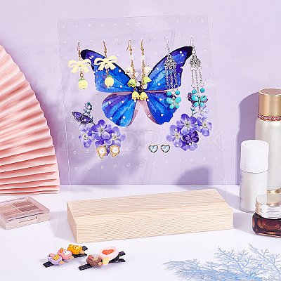 Transparent Acrylic Earring Displays NDIS-WH0015-01D-1