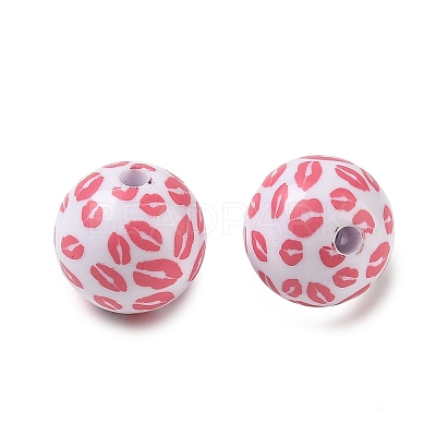 Printed Opaque Acrylic Beads AC-CBA6329-01B-02-1