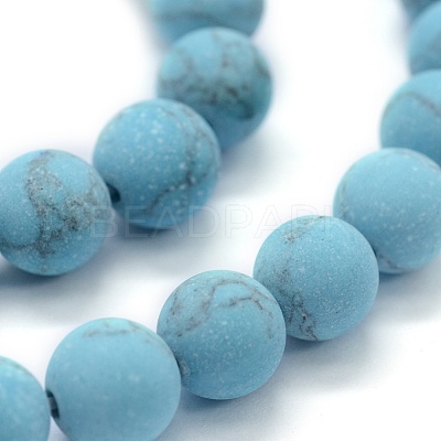 Synthetic Turquoise Beads Strands G-P387-01-8mm-1