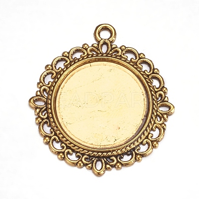 Zinc Alloy Pendant Settings for Cabochon & Rhinestone LS-PALLOY-A15290-AG-FF-1
