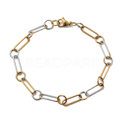 304 Stainless Steel Oval Link Chain Bracelets for Women LS-BJEW-D377-01B-1