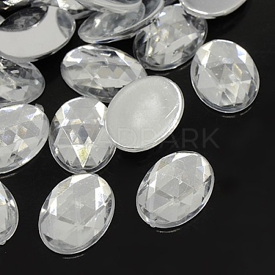 Imitation Taiwan Acrylic Rhinestone Cabochons GACR-A008-18x25mm-01-1