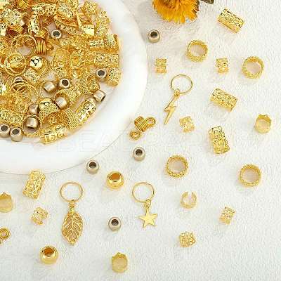 200Pcs Iron Hair Coil Cuffs X1-AJEW-SZC0021-02G-1