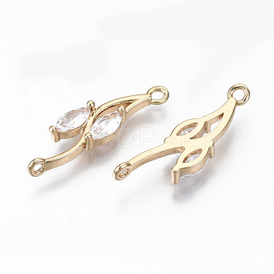 Brass Micro Pave Cubic Zirconia Links Connectors KK-S359-080-RS-1
