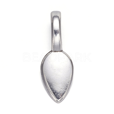 Tibetan Style Alloy Glue-on Flat Pad Bails LS-AB3348Y-1