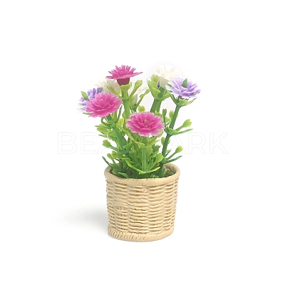 Plastic Flower Plant Miniature Ornaments PW-WGAEB14-01-1