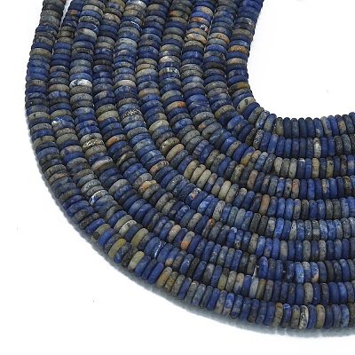 Frosted Natural Sodalite Beads Strands G-K389-C19-01-1