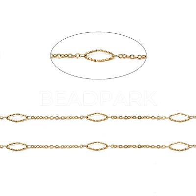 Ion Plating(IP) Handmade 304 Stainless Steel Rhombus Link Chains CHS-G025-02G-1