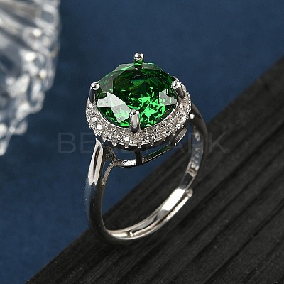 925 Sterling Silver Micro Pave Cubic Zirconia Finger Rings RJEW-B134-01B-05-1