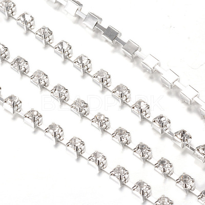 Brass Rhinestone Strass Chains CHC-T002-SS16-01S-1