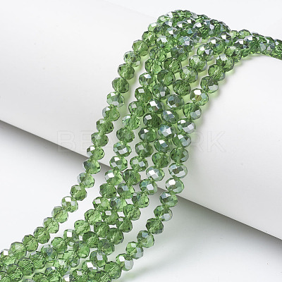 Electroplate Transparent Glass Beads Strands EGLA-A034-T4mm-E01-1