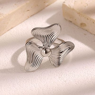 304 Stainless Steel Open Cuff Rings for Women WGC482B-02-1