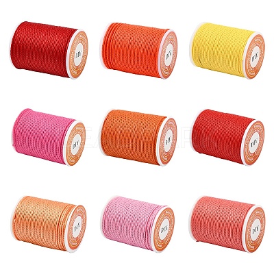 6 Rolls 6 Colors Round Waxed Polyester Cord YC-YW0001-08A-1
