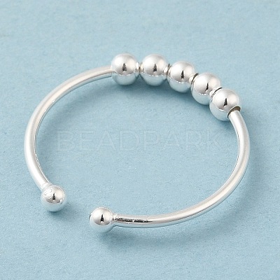 925 Sterling Silver Open Cuff Rings RJEW-P091-01A-S-1