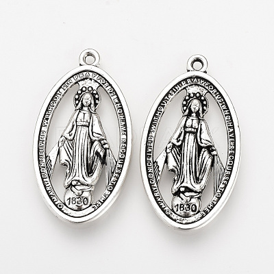 Tibetan Style Alloy Pendants X-TIBEP-Q078-38AS-RS-1