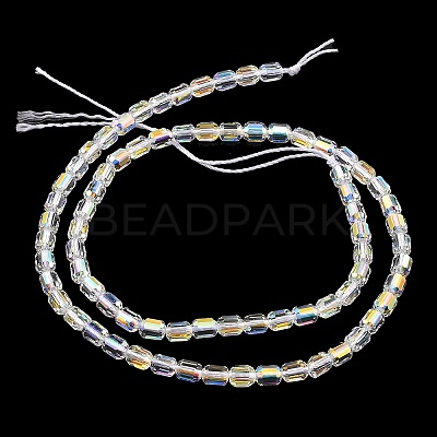 Electroplate Transparent Glass Beads Strands GLAA-C029-02A-10-1