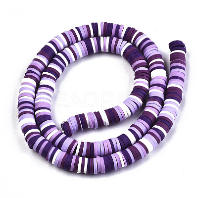Handmade Polymer Clay Beads Strands CLAY-R089-6mm-092-1
