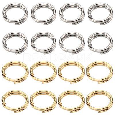 400Pcs 2 Colors 304 Stainless Steel Split Rings STAS-SC0005-99-1