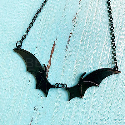 Gothic Bat Wings Alloy Pendant Necklaces FS-WG0FB67-02-1
