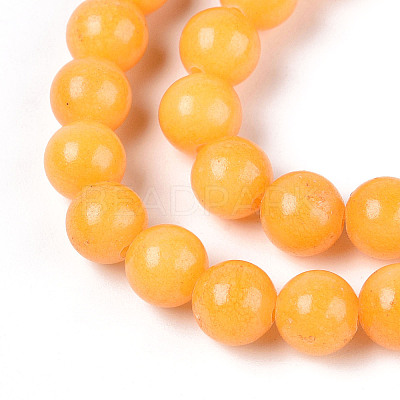 Dyed Natural Mashan Jade Round Beads Strands G-T139-6mm-67A-1
